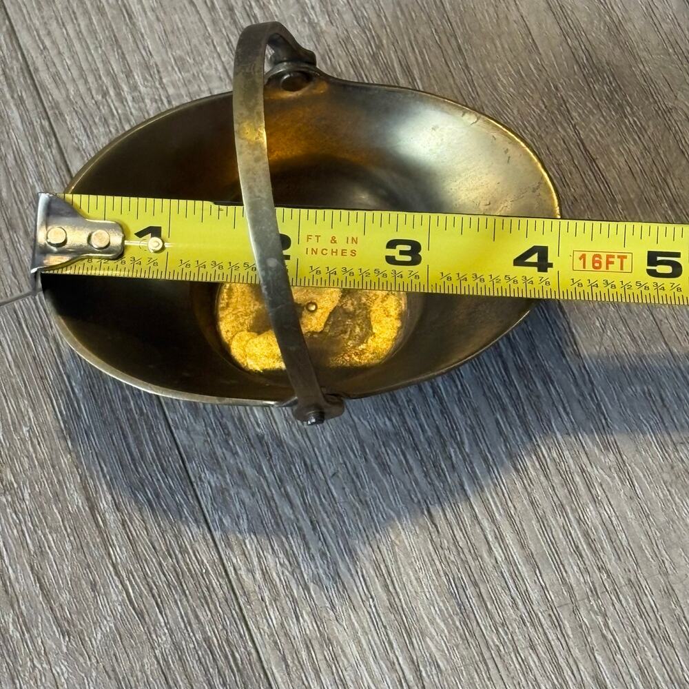 Vintage Hampton Brass Mini Basket Dish Swing Handle India Trinket Bowl 20270 - Picture 5 of 8